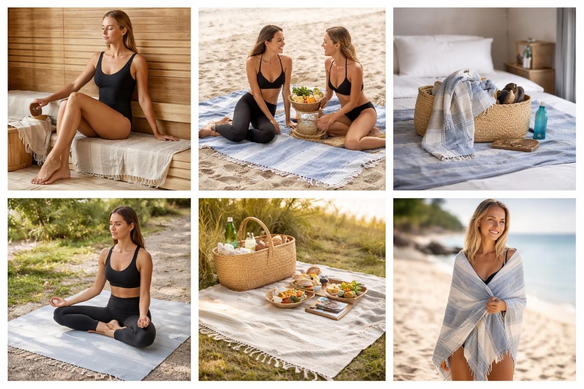 Hamam towel versatility