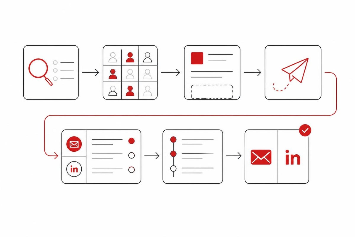Sales outreach workflow stages