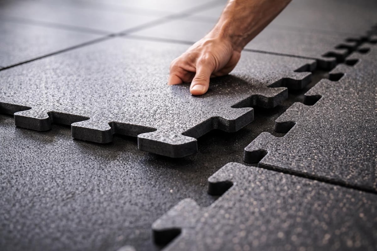 Interlocking tile connection mechanism