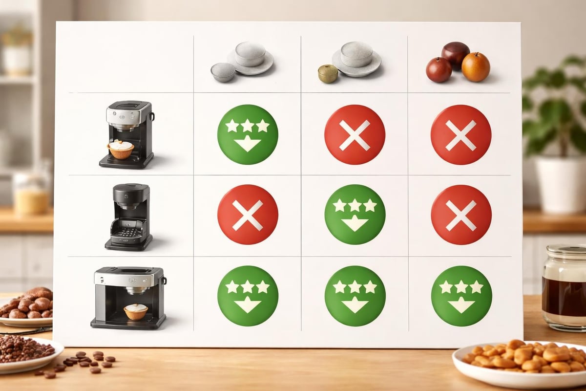Compatibilité machines dosettes