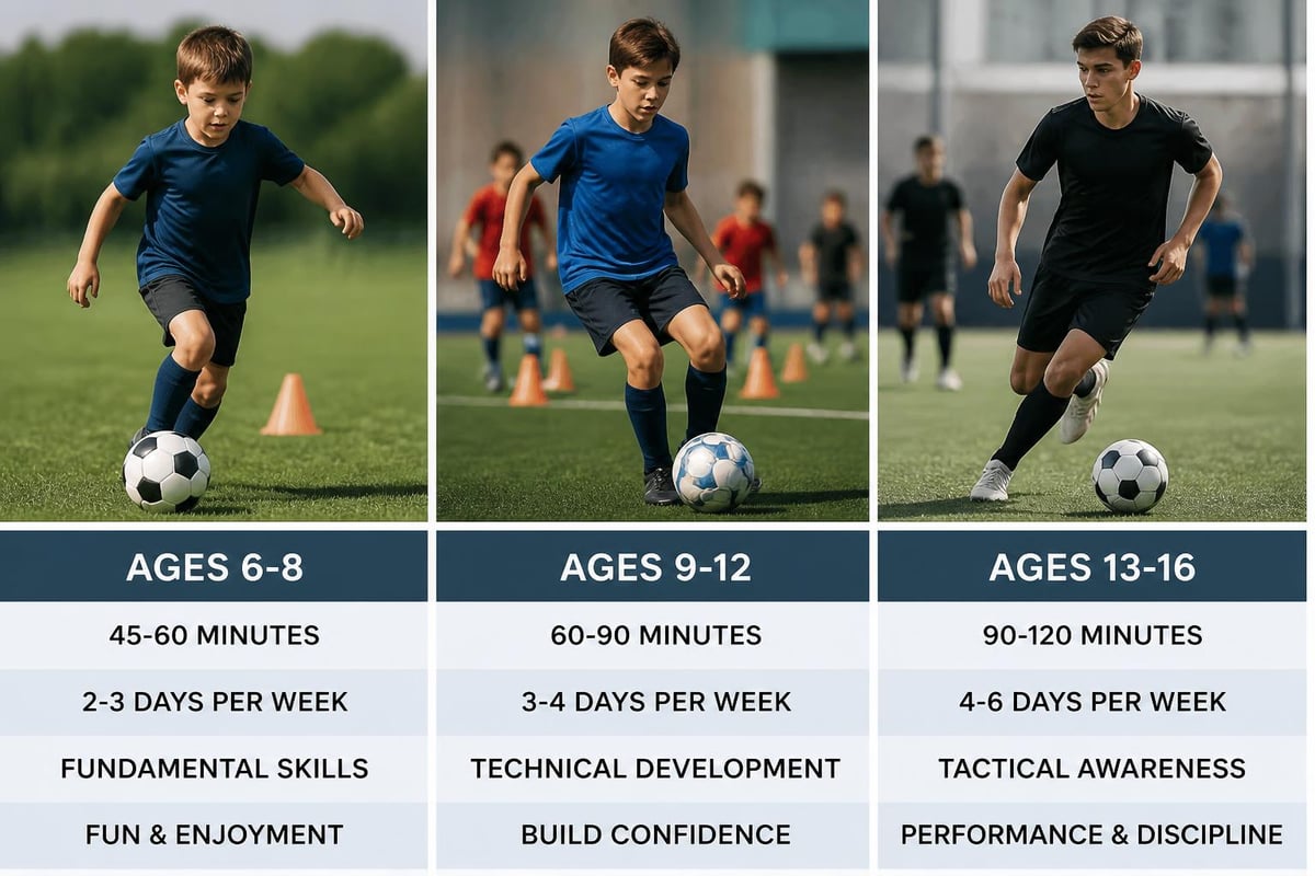 Age-appropriate soccer training frequency