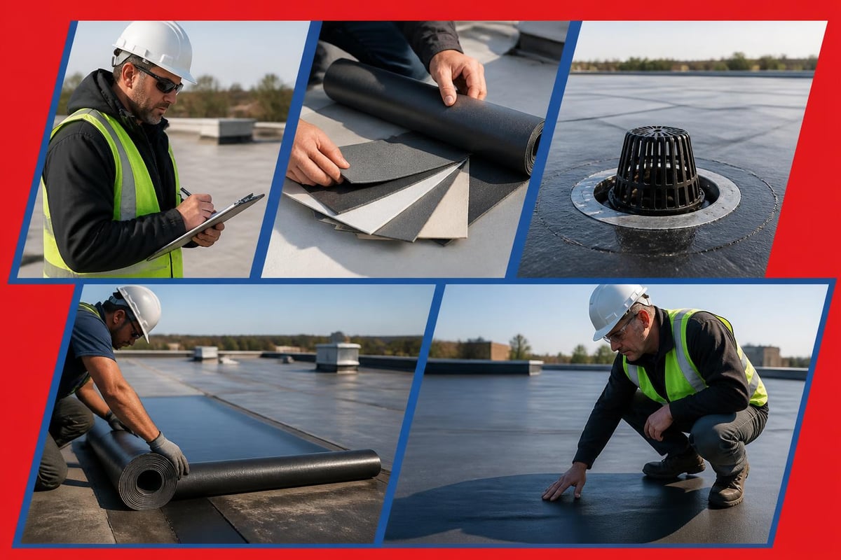 Commercial flat roof project workflow