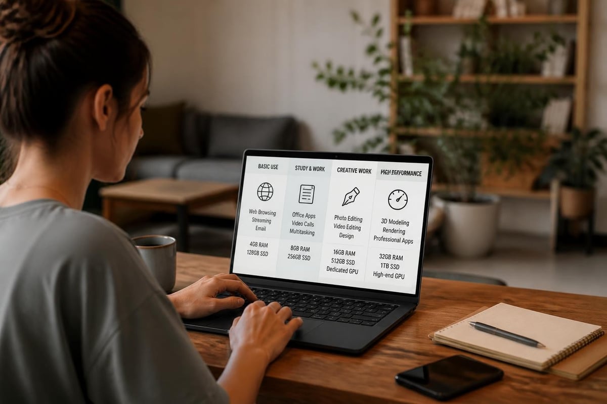 Laptop usage categories