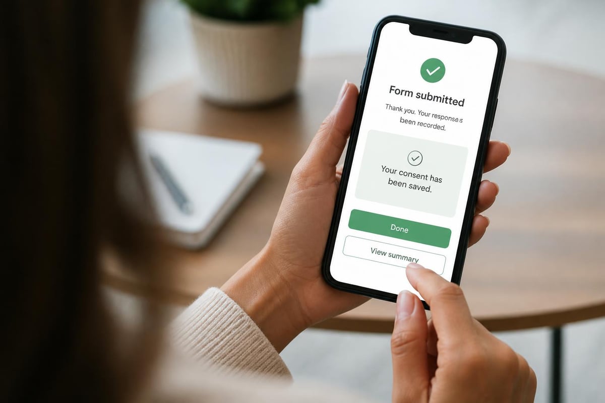 Mobile consent form elements