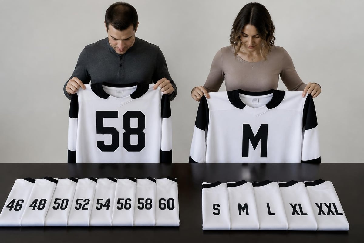 Authentic vs replica jersey sizing comparison