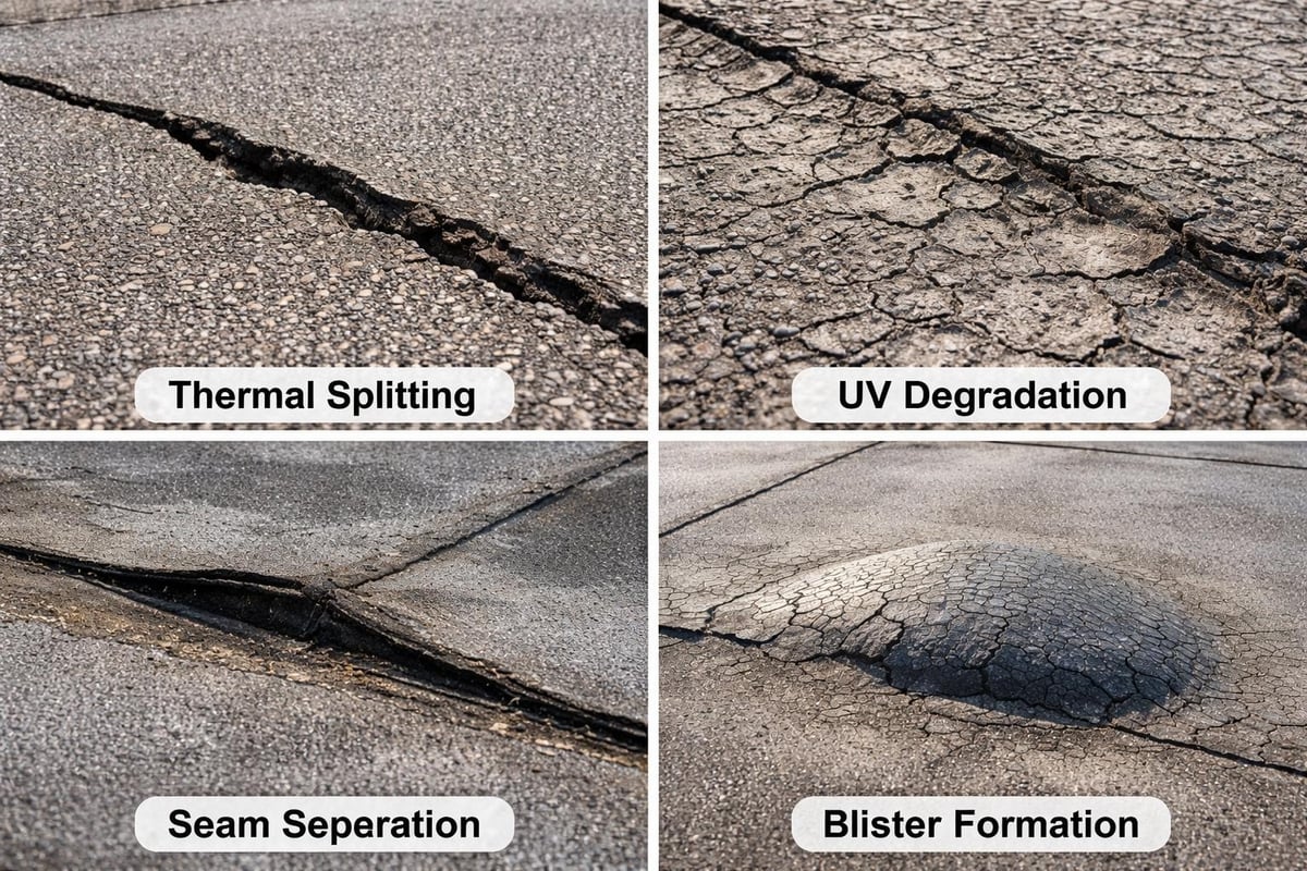 Common bitumen roof failure patterns
