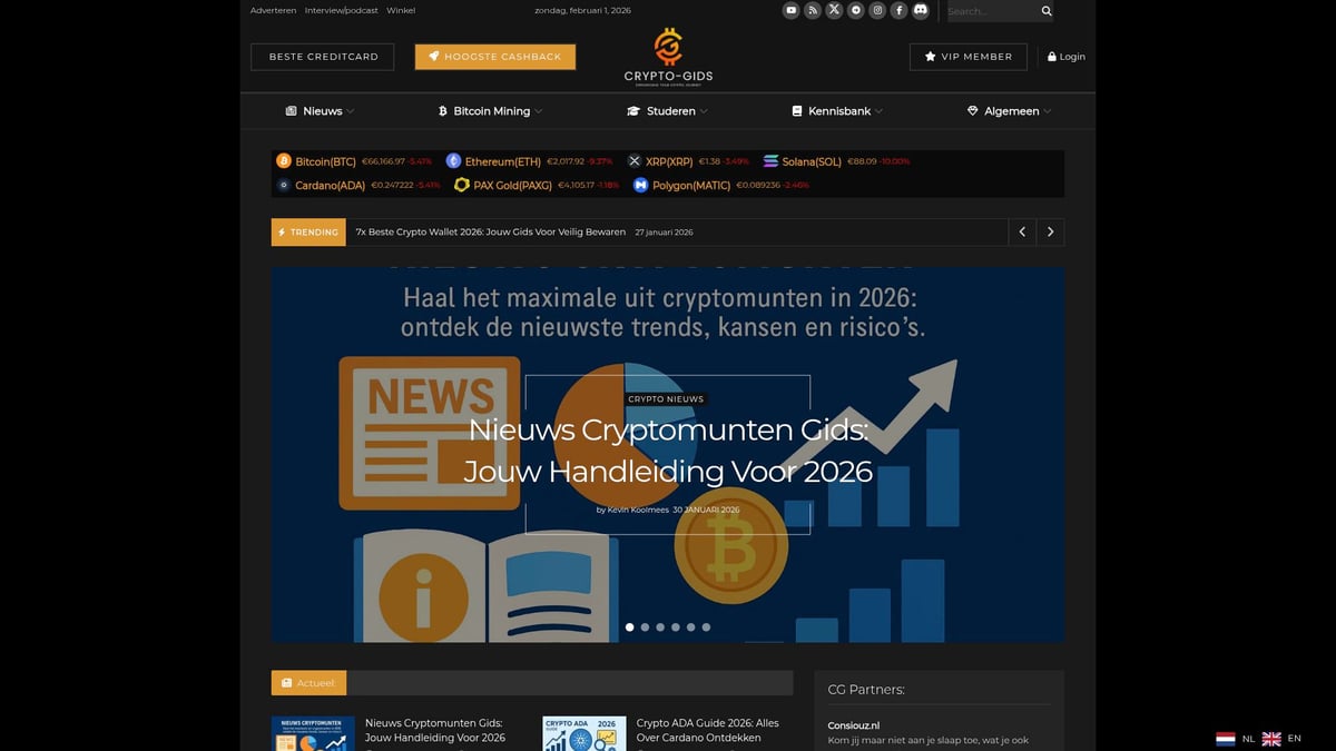 Cursus Crypto Guide 2026: Jouw Start in de Cryptowereld - Crypto-Gids.nl: Jouw platform voor crypto educatie en nieuws
