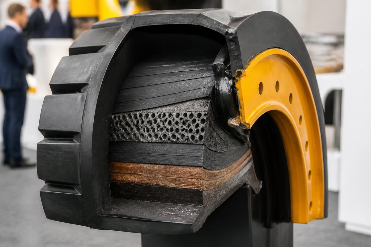 Solid tyre construction layers