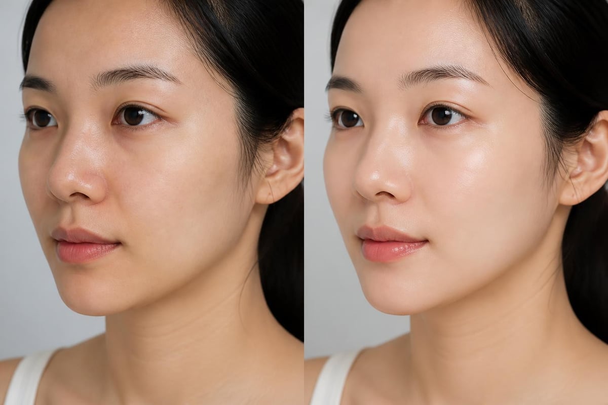 Korean makeup finish comparison