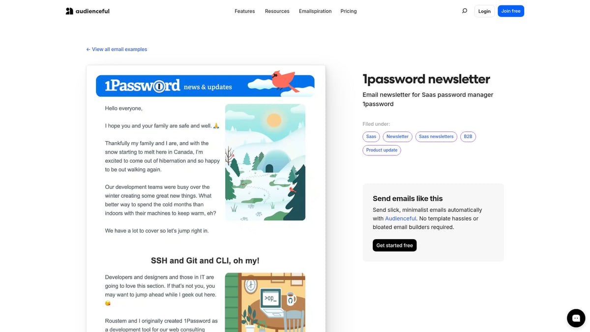 7 Inspiring SaaS Email Marketing Examples for 2026 Success - 1Password Customer Education Series