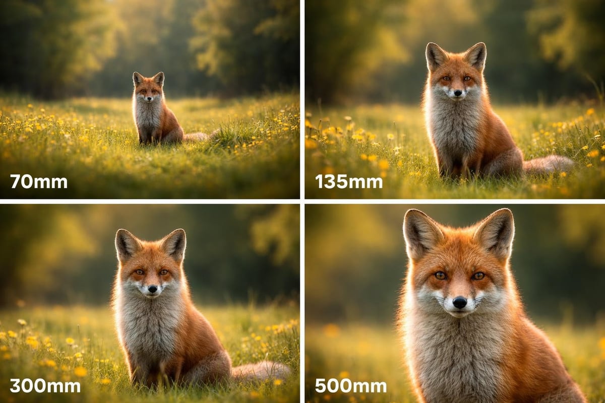 Wildlife photography focal length comparison