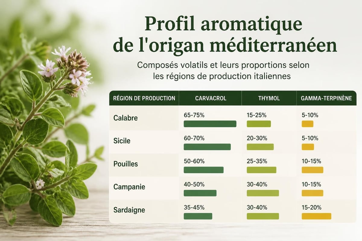 Composition chimique de l'origan italien