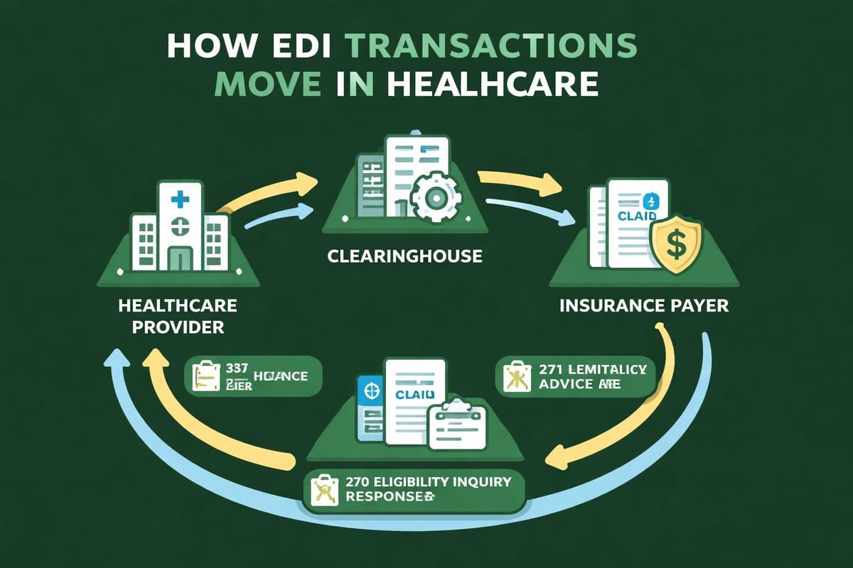 EDI transaction flow in healthcare billing