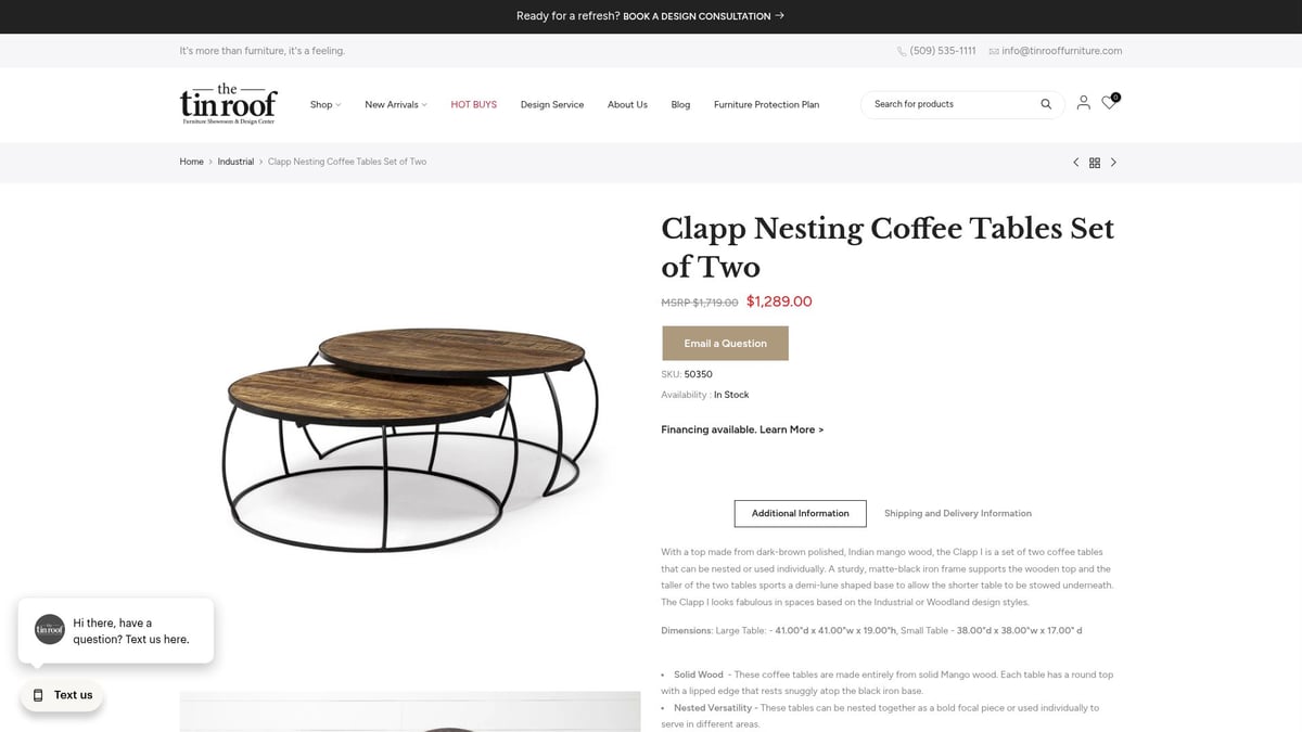 10 Best Industrial Coffee Table Designs for Modern Homes 2025 - Clapp Nesting Coffee Tables Set of Two by Mercana – $1,289.00