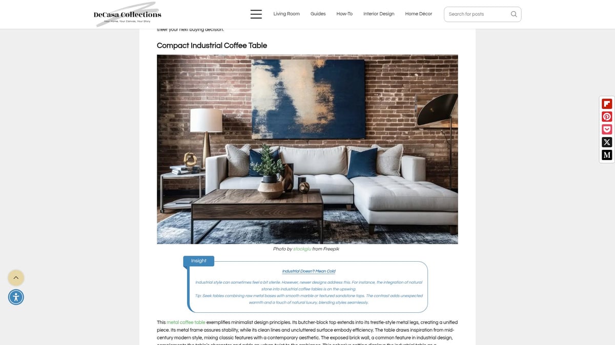 10 Best Industrial Coffee Table Designs for Modern Homes 2025 - Compact Industrial Coffee Table