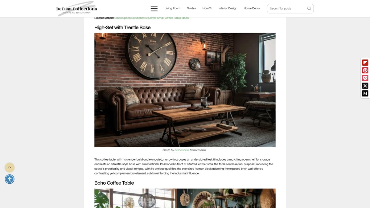 10 Best Industrial Coffee Table Designs for Modern Homes 2025 - High-Set with Trestle Base