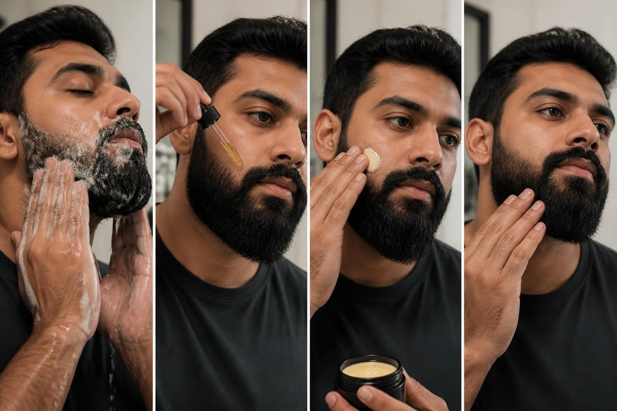 Daily beard product routine