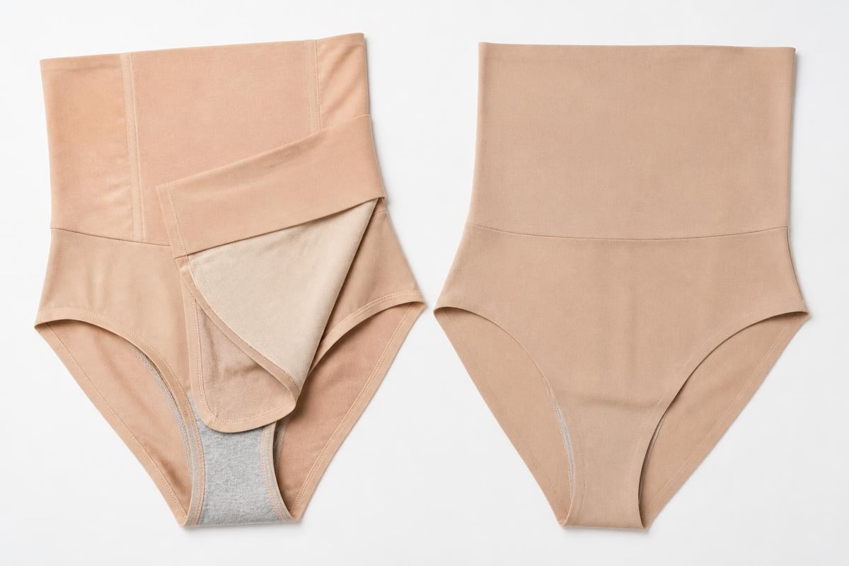 Tummy control thong construction layers