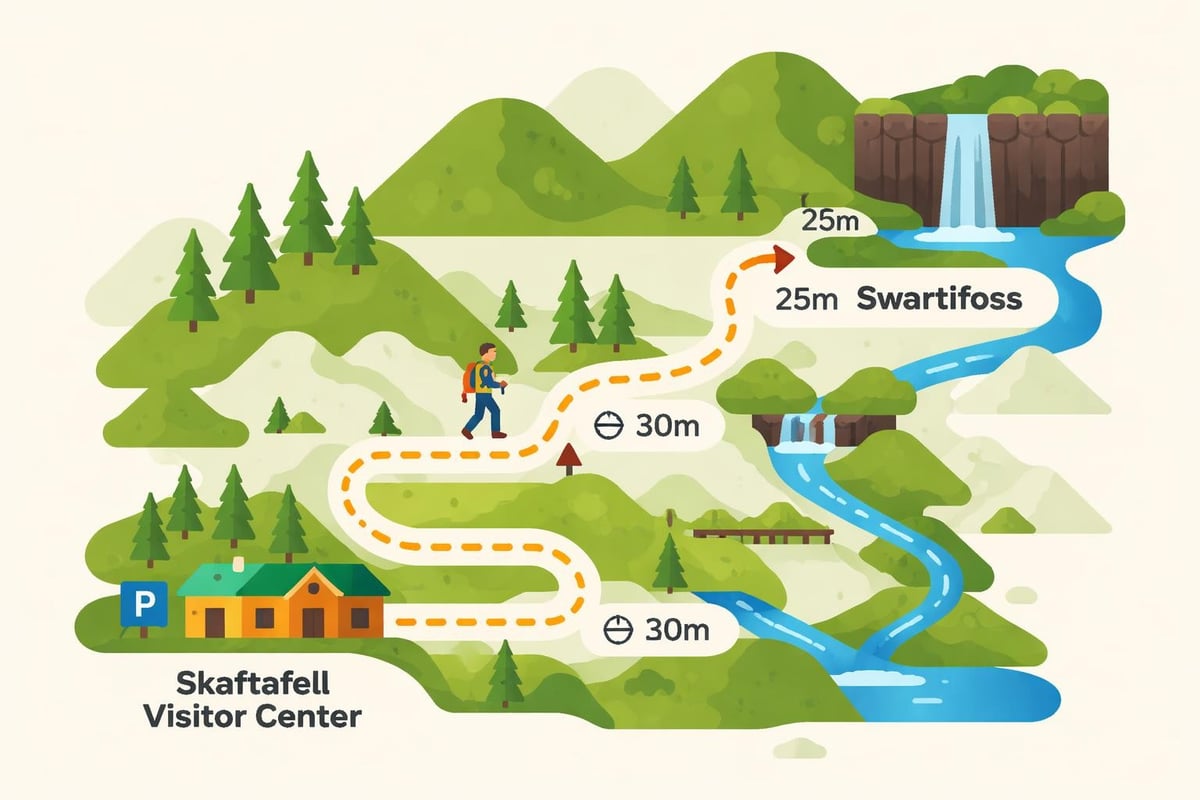 Svartifoss hiking trail map
