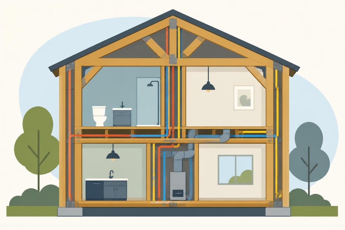 Services integration in timber frame