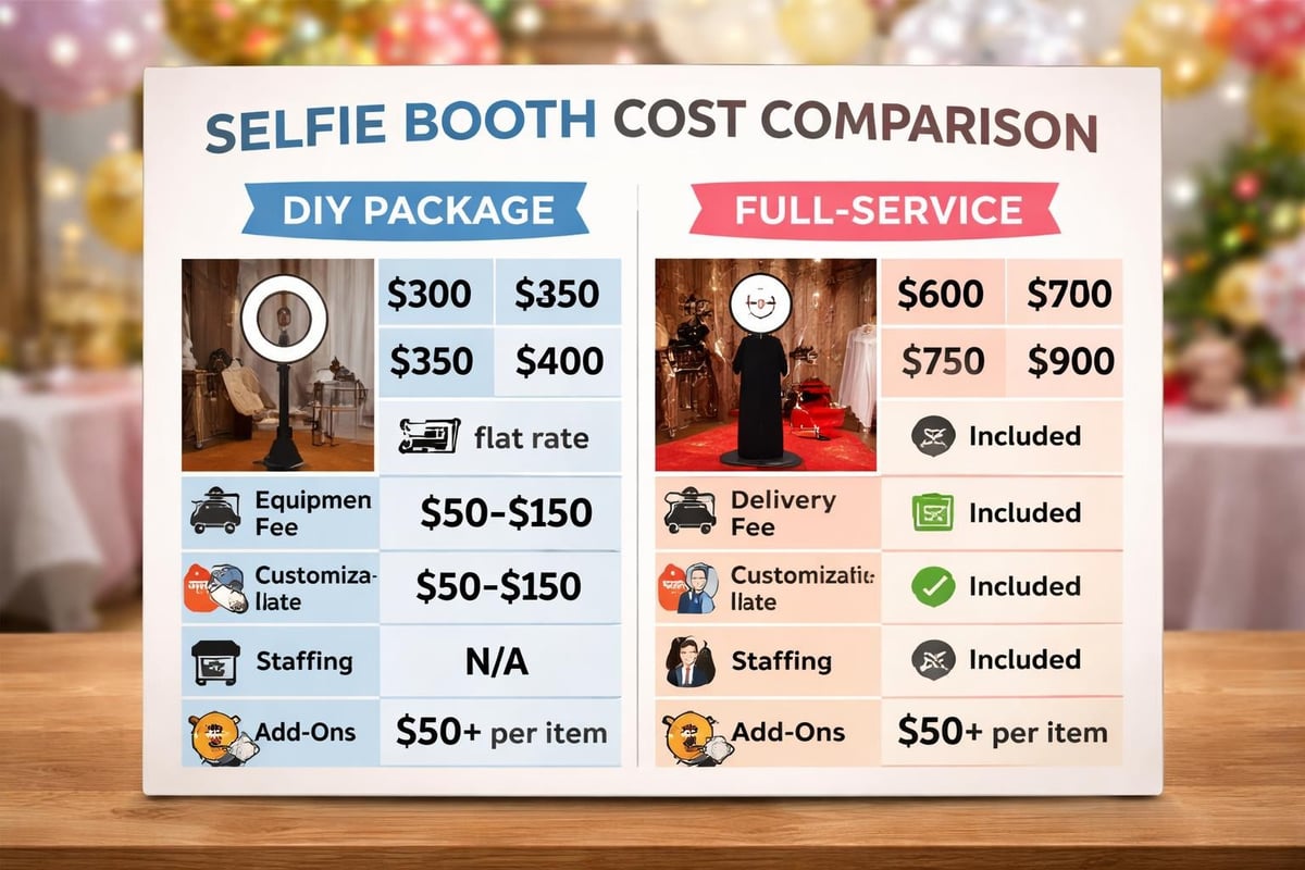 Selfie booth rental pricing breakdown