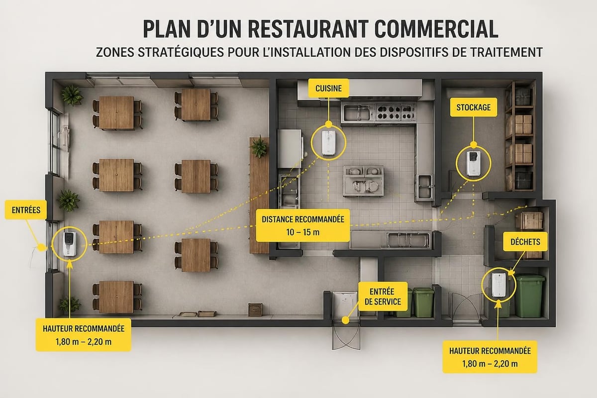 Placement stratégique des dispositifs anti-mouches