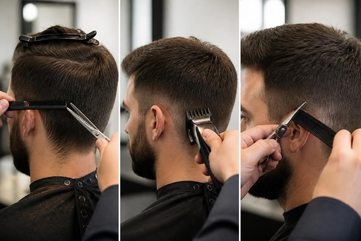 Three-phase beard trimming workflow