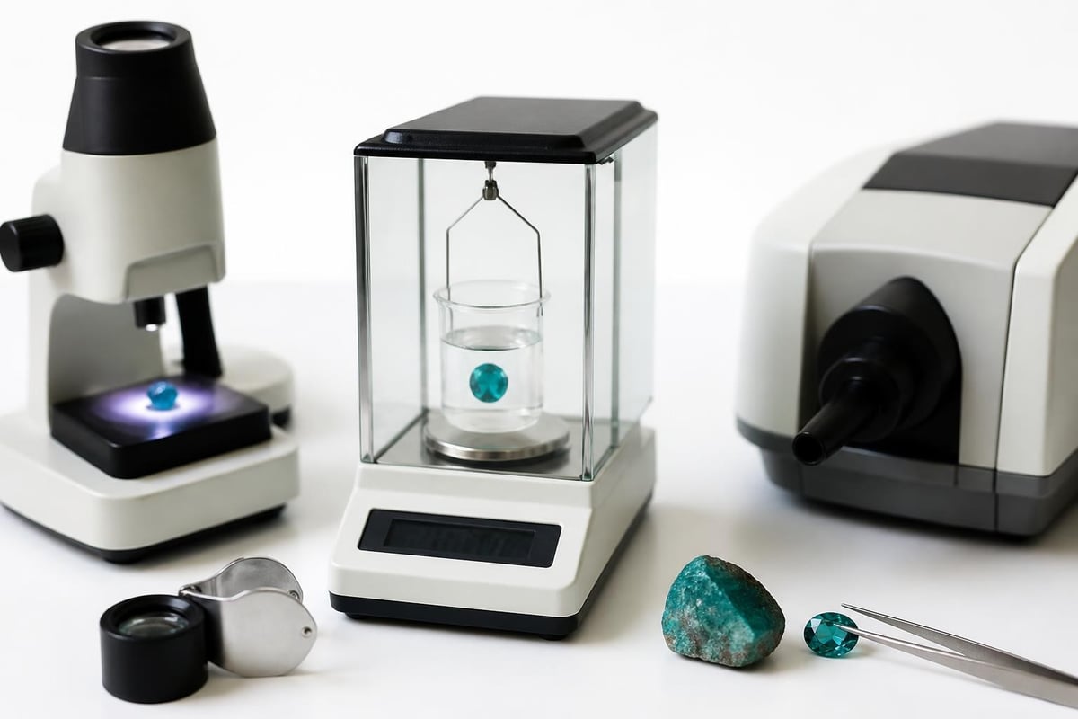 Authentication methods for bluegreen gemstones