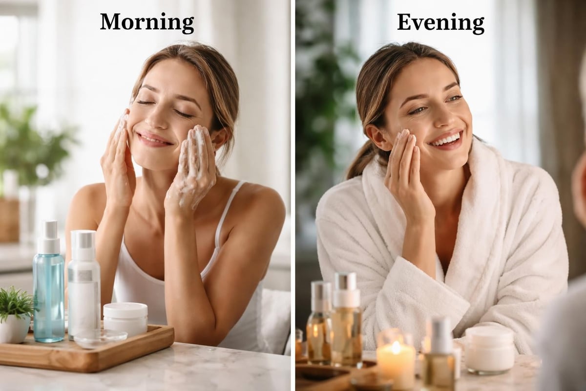 Skincare routine steps