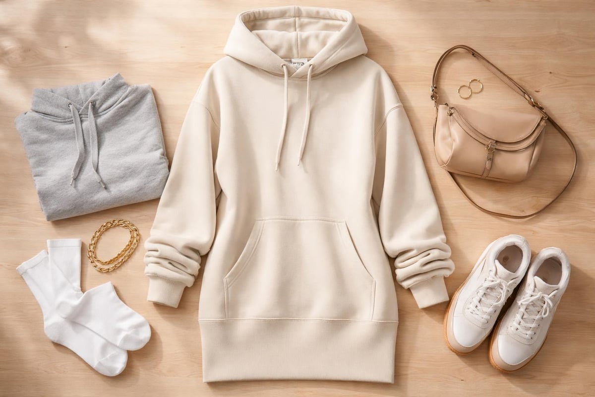 Hoodie dress styling elements