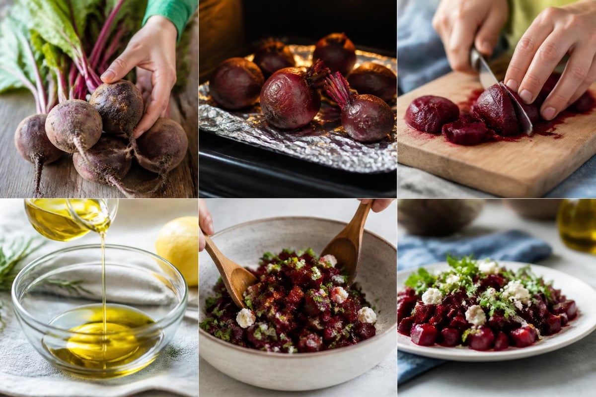 Beetroot salad preparation
