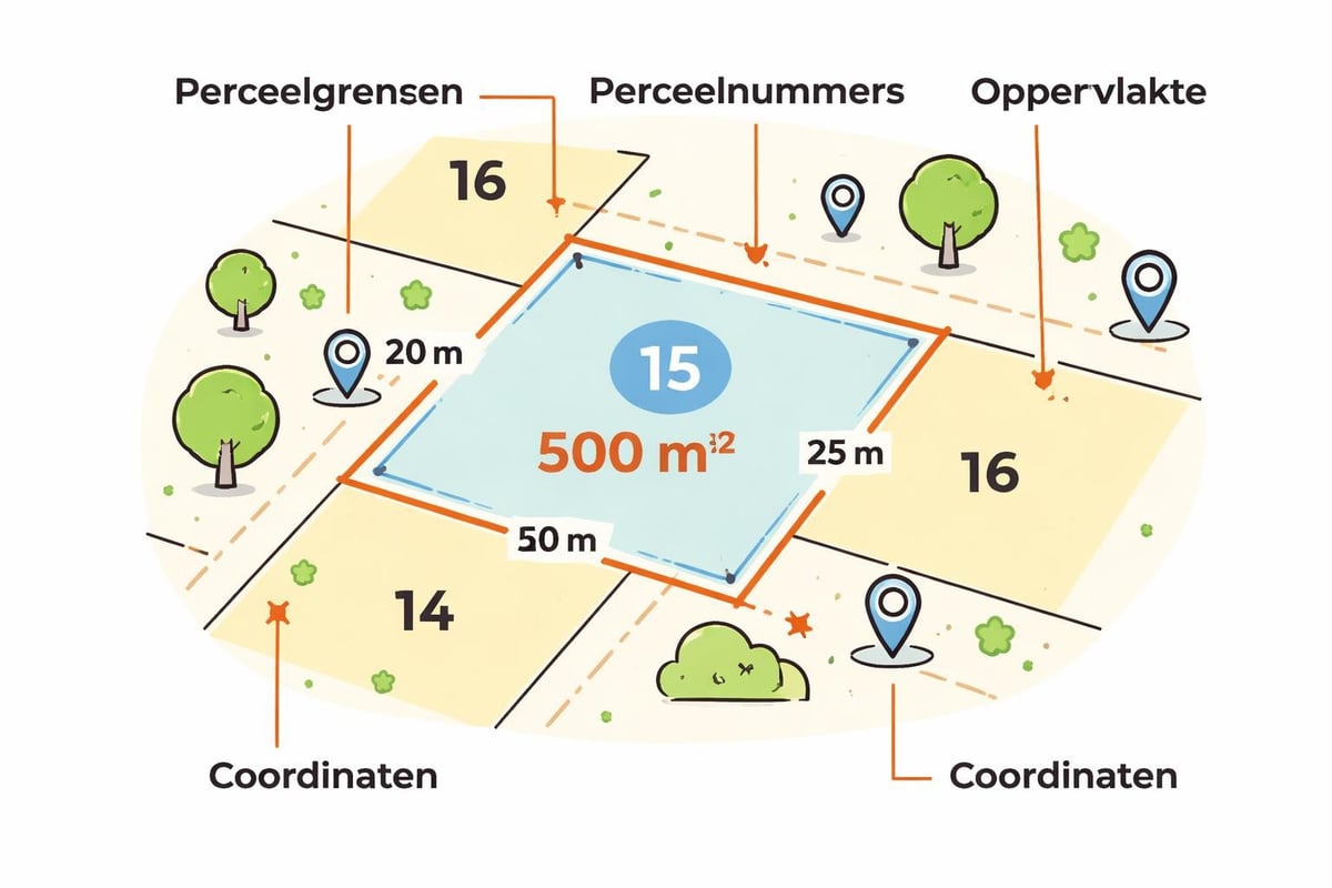 Elementen van een kadasterplan