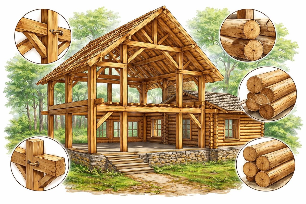 Timber frame construction elements