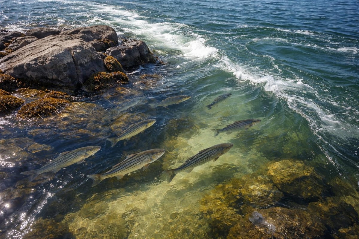 Reading water for striped bass
