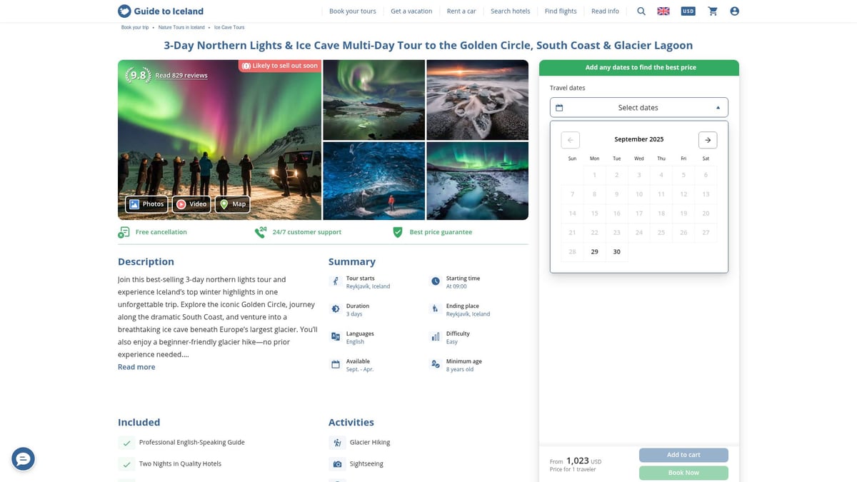 7 Amazing Northern Lights Tour Holiday Ideas for 2025 - Northern Lights & Ice Cave Multi-Day Tour – Iceland