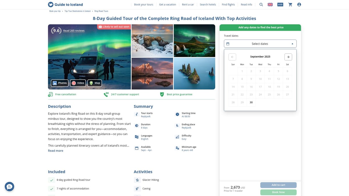7 Amazing Northern Lights Tour Holiday Ideas for 2025 - 8-Day Guided Ring Road Tour – Iceland