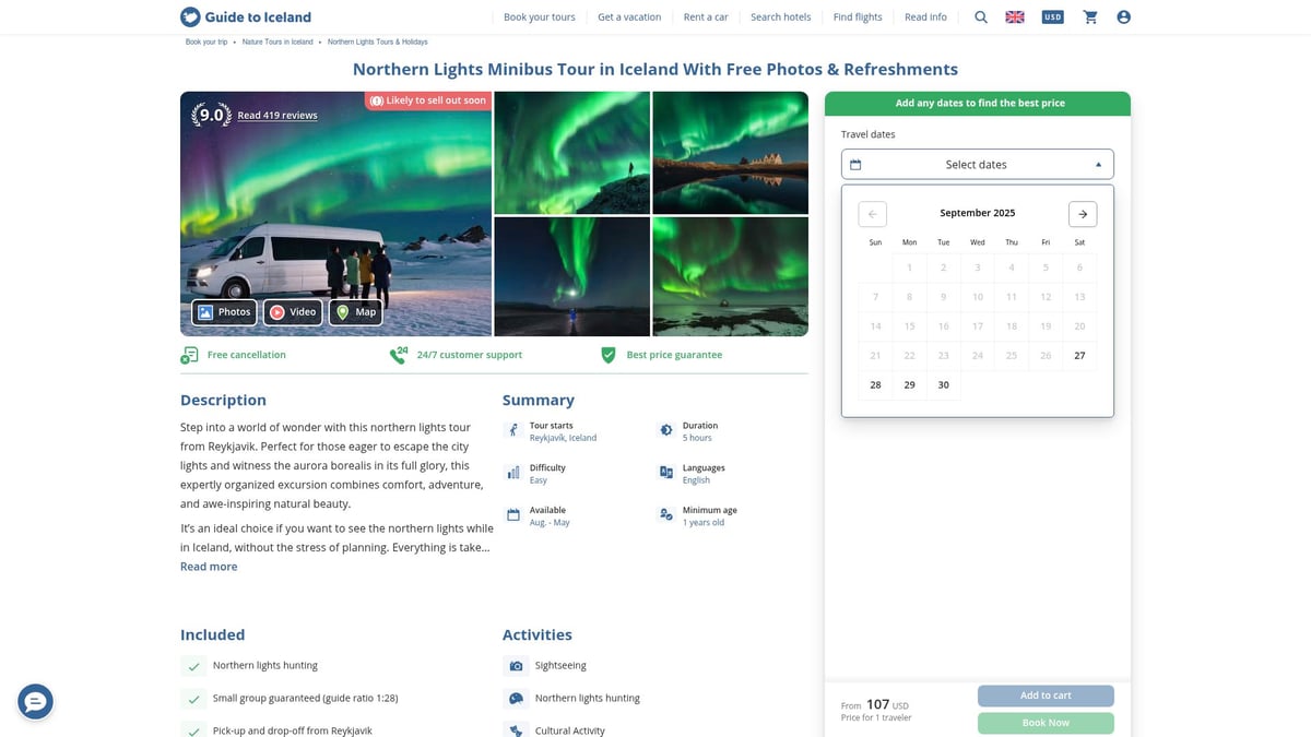 7 Amazing Northern Lights Tour Holiday Ideas for 2025 - Northern Lights Minibus Tour with Free Photos & Refreshments