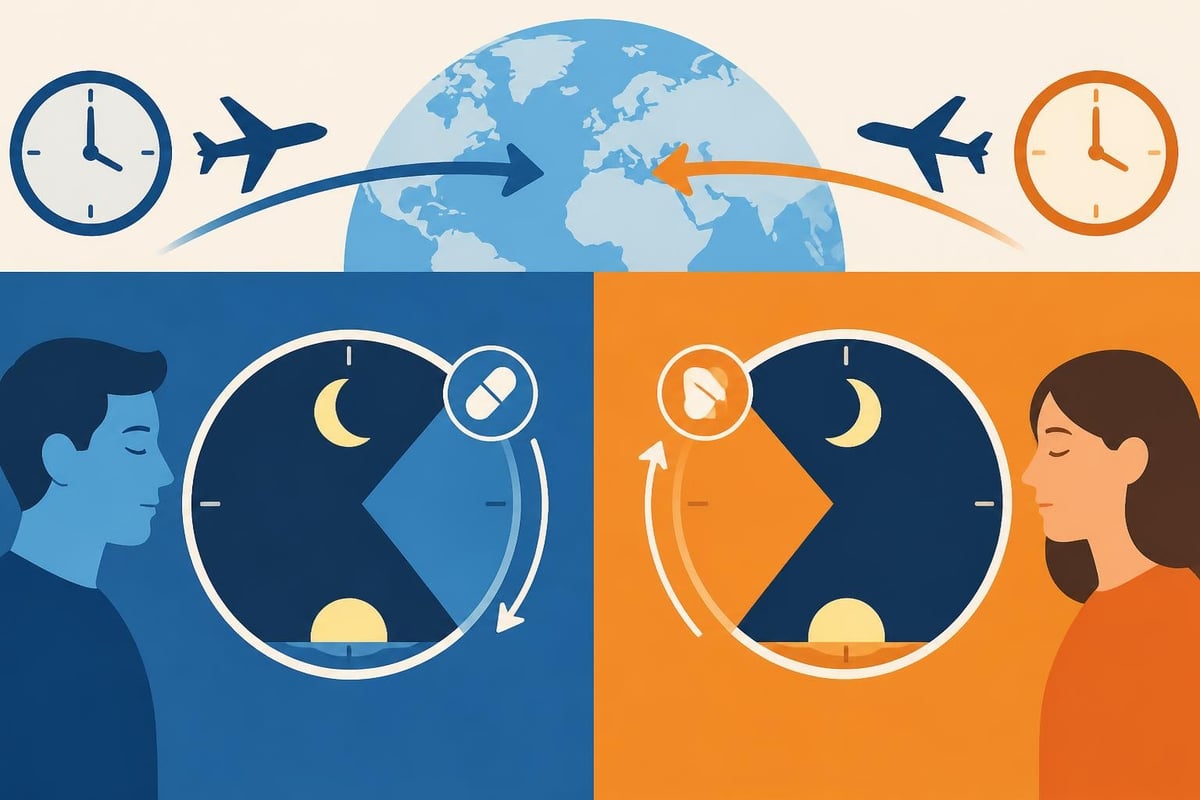 Jet lag melatonin timing