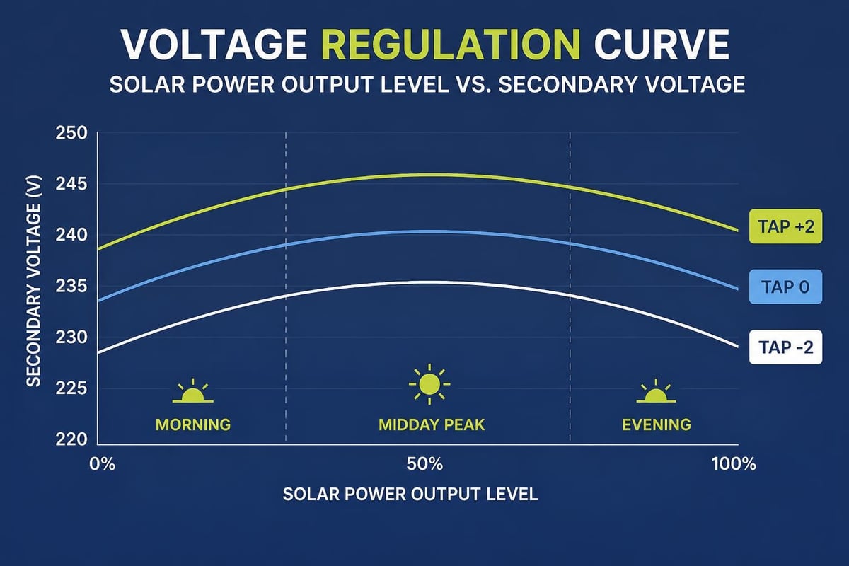 Transformer voltage regulation in solar system