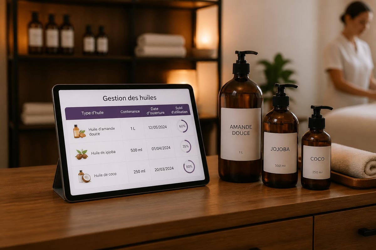 Organisation stock huiles massage