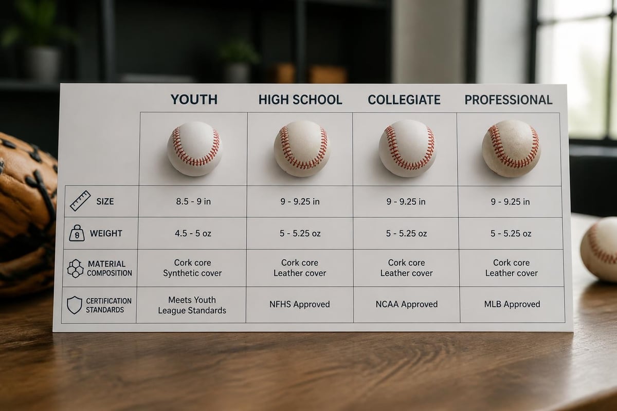 Ball specifications by level