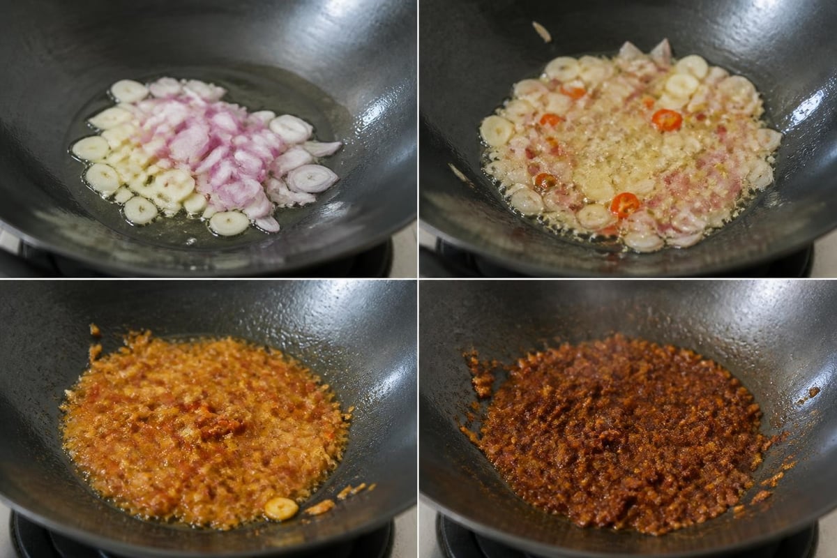 Proses menumis bumbu nasi goreng