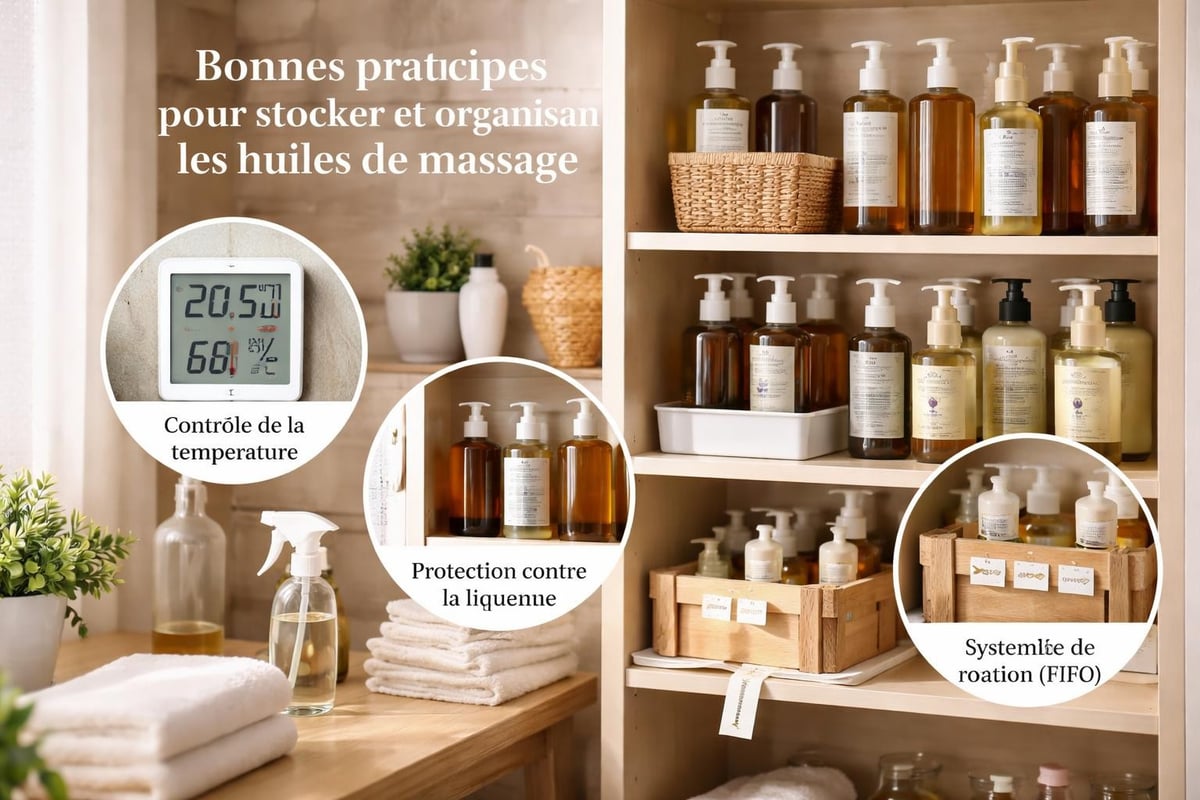 Professional massage oil storage