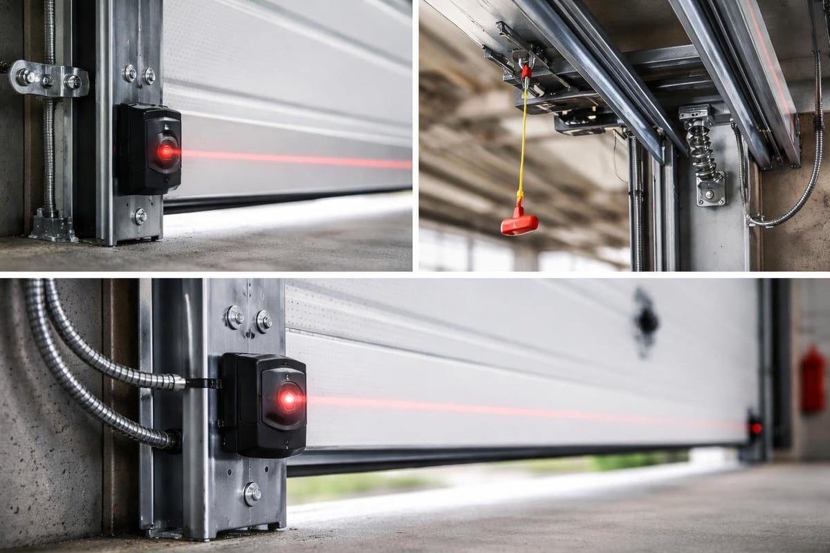 Commercial door opener safety systems