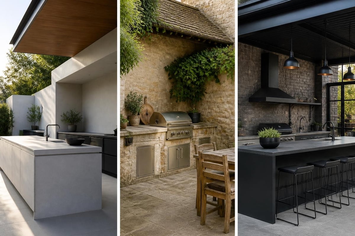 Outside kitchen design style comparison