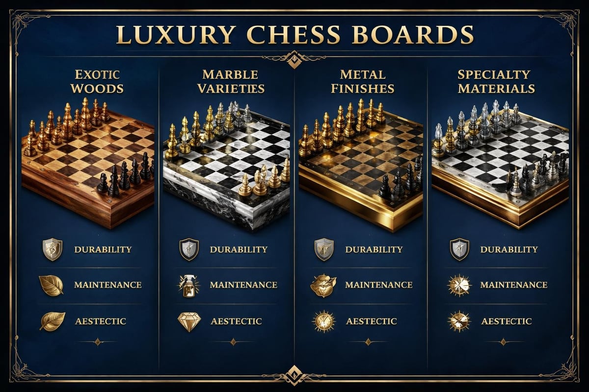Luxury chess board materials comparison