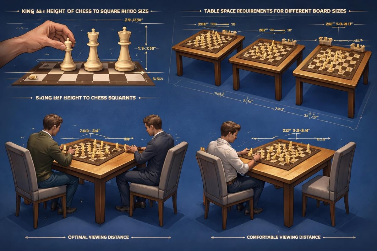 Chess board sizing guide