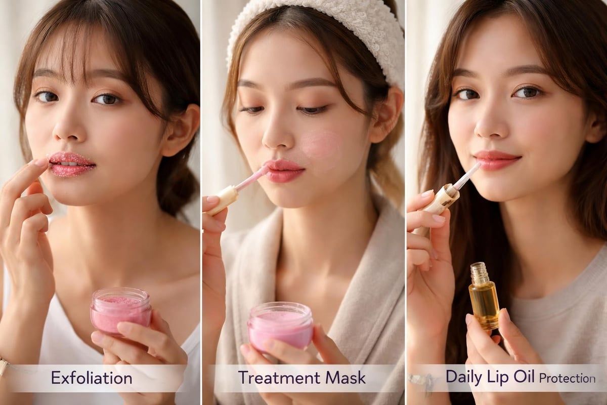 Complete lip care routine steps