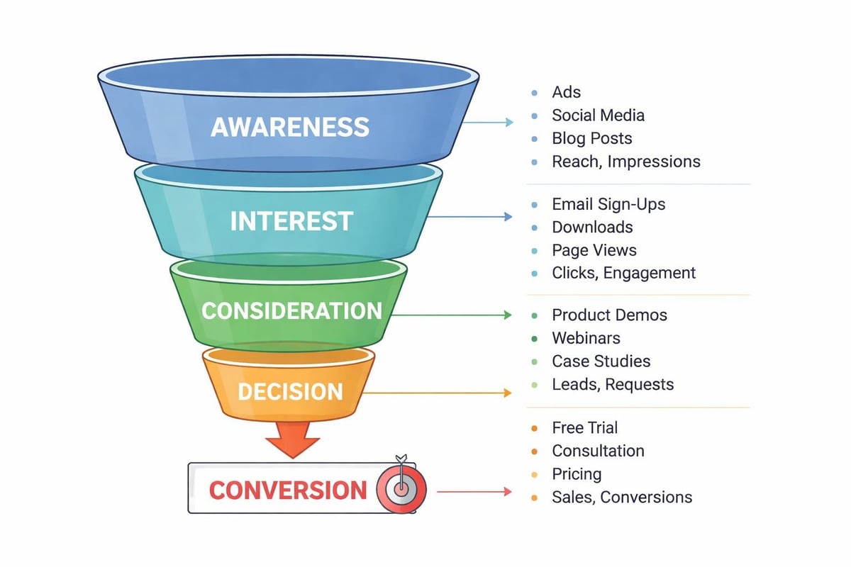 Digital marketing funnel stages
