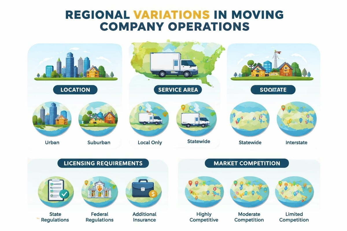 Different moving companies across US regions